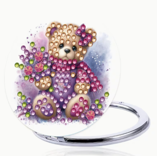 Preview: Diamond Painting Taschenspiegel Bär